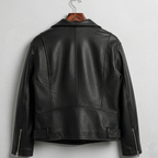 Handmade Black Leather Jacket – Women’s Moto Style Biker Jacket vyxen style, distressed cafe Racer genuine lambskin