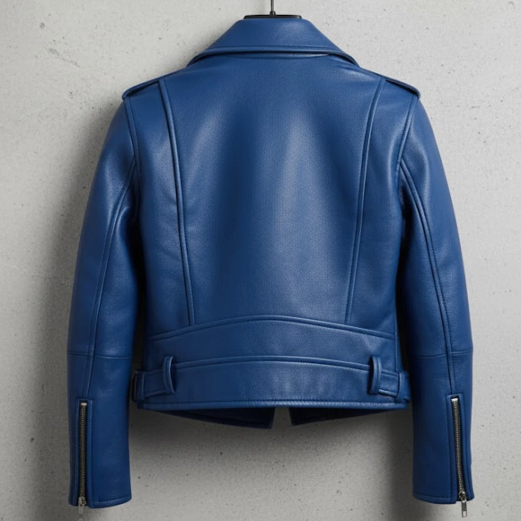 Men's Moto Style Biker Jacket wyxen style, distressed cafe Racer genuine lambskin