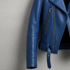 Men's Moto Style Biker Jacket wyxen style, distressed cafe Racer genuine lambskin