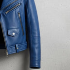 Men's Moto Style Biker Jacket wyxen style, distressed cafe Racer genuine lambskin