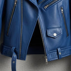 Men's Moto Style Biker Jacket wyxen style, distressed cafe Racer genuine lambskin