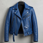 Men's Moto Style Biker Jacket wyxen style, distressed cafe Racer genuine lambskin
